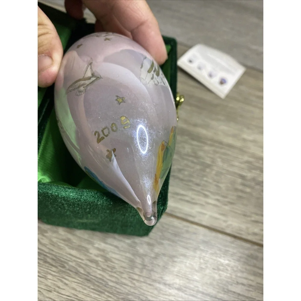 PIER 1 Li Bien ANGEL Tear Drop Glass 2009 Christmas Ornament with Box Hand Paint